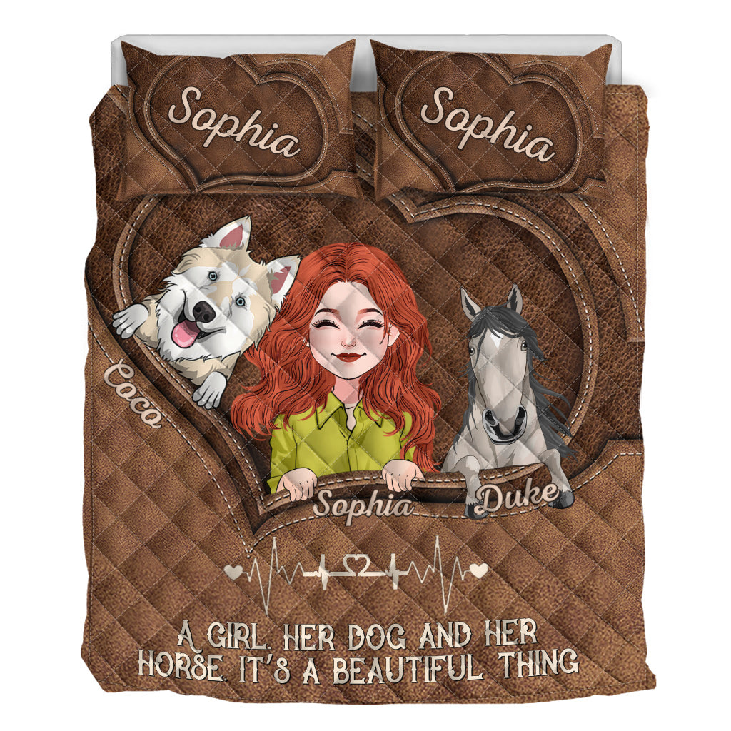 Was für ein wunderschönes Ding – personalisiertes Pferde-Quilt-Set