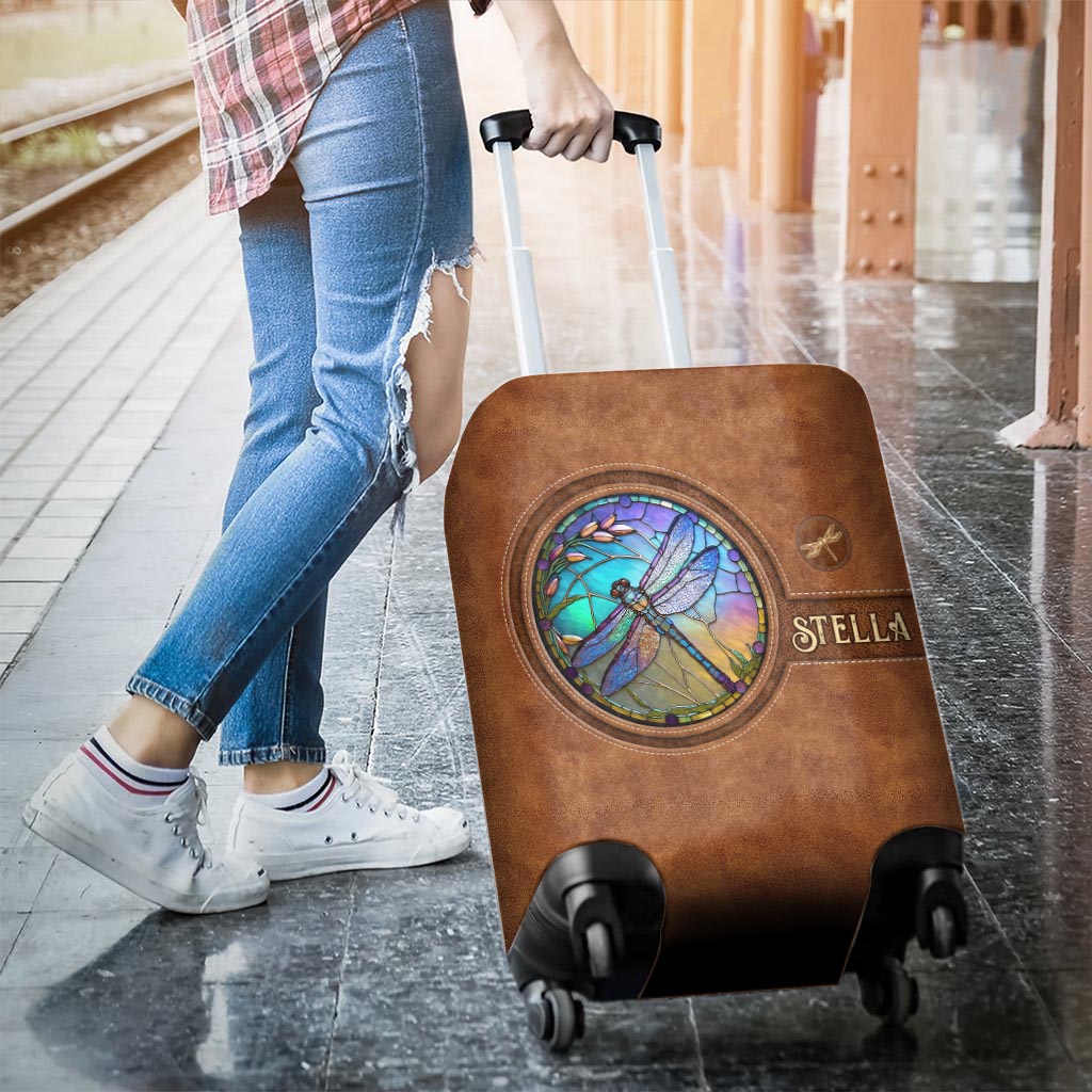 Libelle aus Buntglas – Personalisierte Libellen-Gepäckhülle