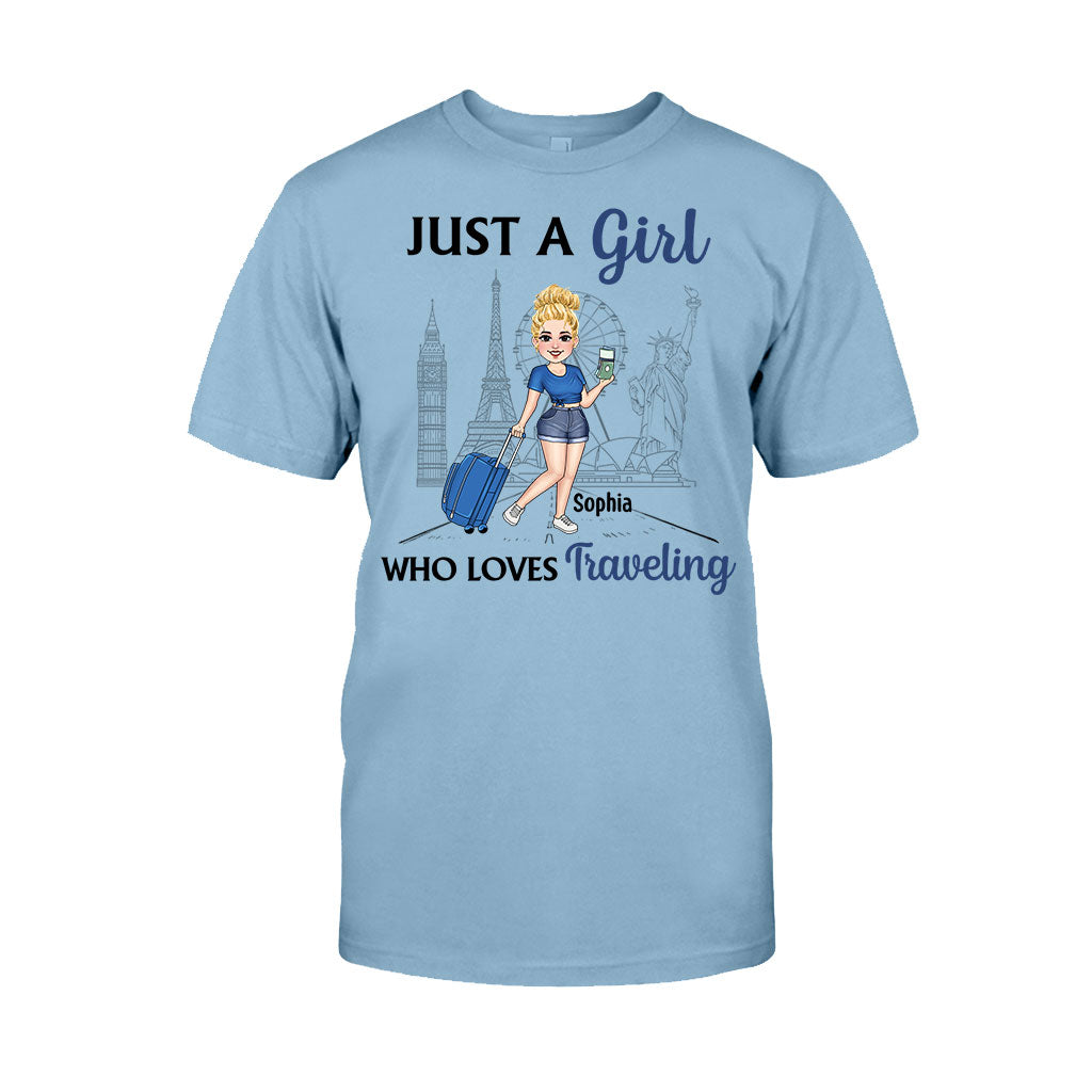 Just A Girl Who Loves Traveling - Personalized Travelling T-shirt & Hoodie