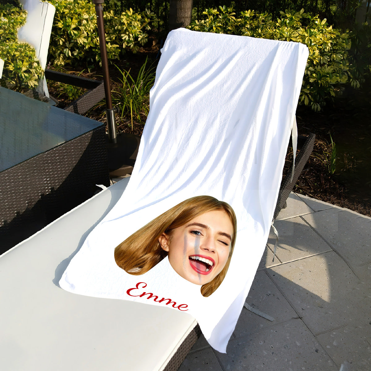 Funny Face - Personalized Beach Towel