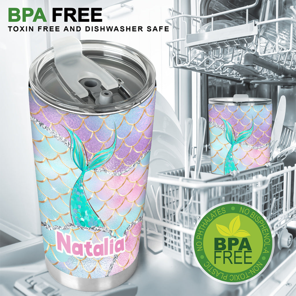 Strand bitte, ich bin eine Meerjungfrau – Personalisierter Becher für Meeresliebhaber