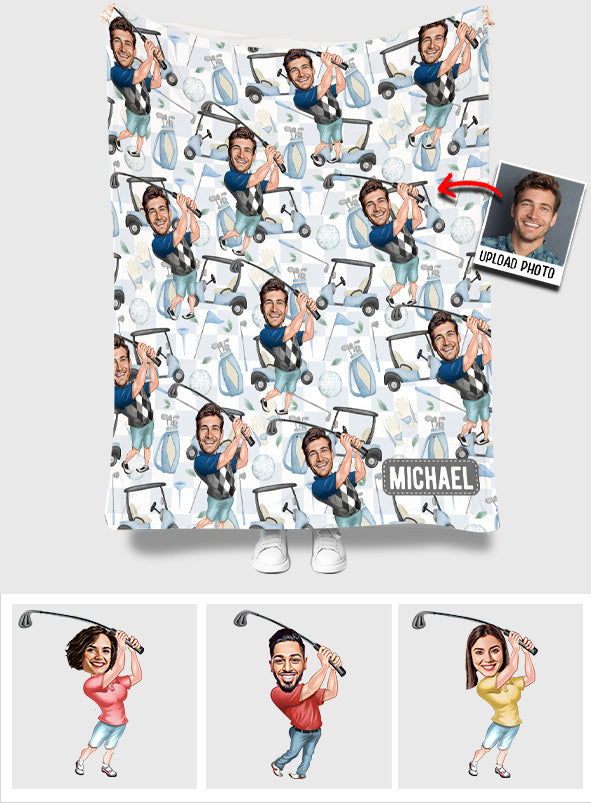 Gift For Golf Dad, Uncle, Husband...  - Personalized Golf Blanket