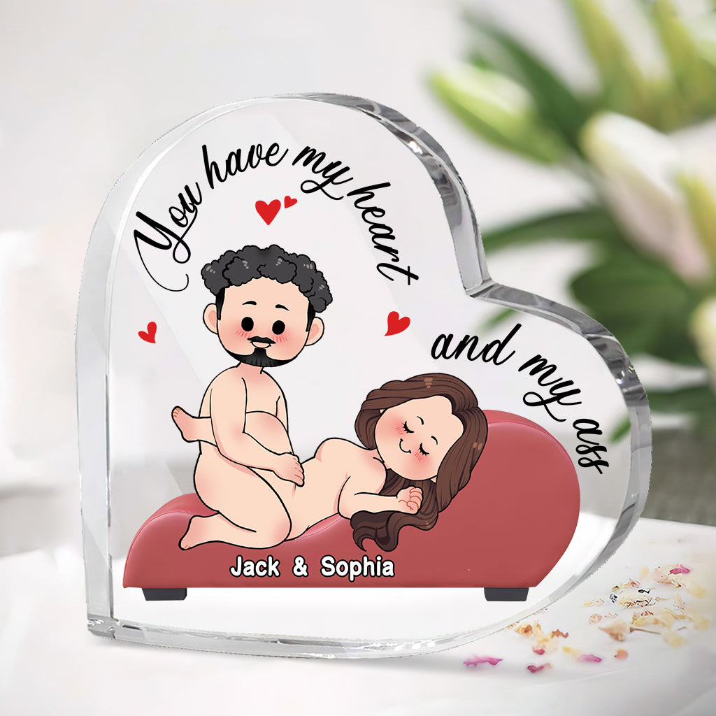 Danke für all die Orgasmen – Personalisierte Acrylplakette für Paare in individueller Form