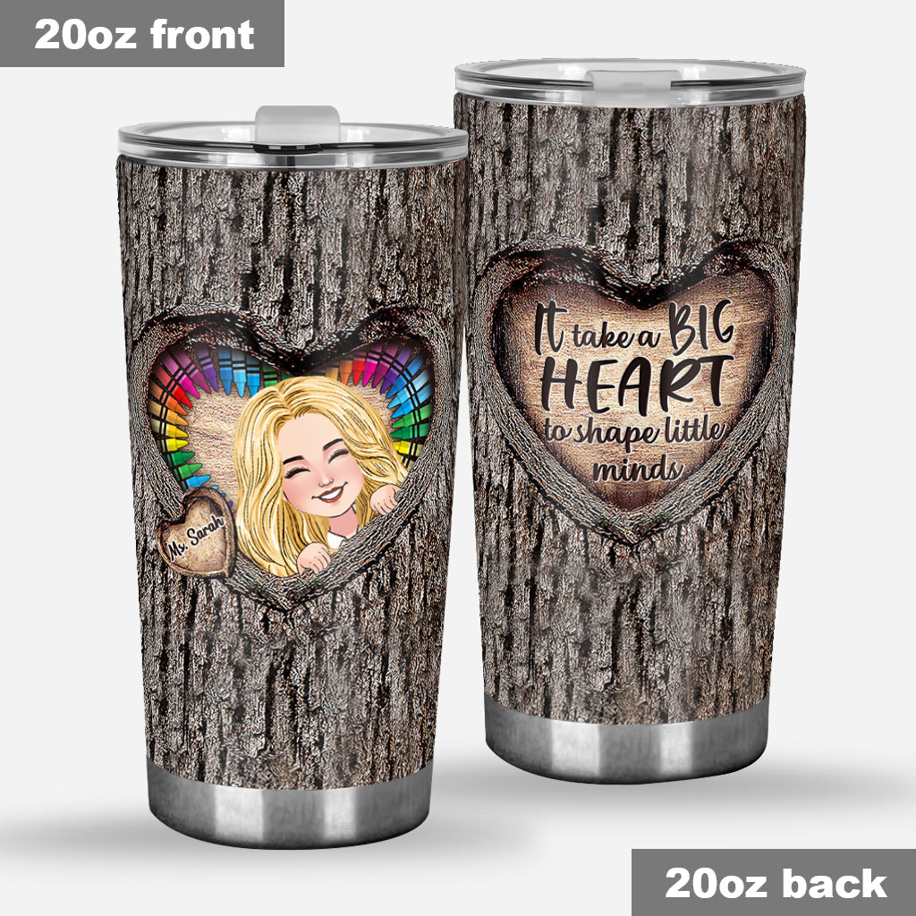 It Takes A Big Heart - Personalized Teacher Tumbler