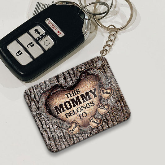 This Dad Belongs To - Gift for dad, grandma, grandpa, mom, uncle, aunt, brother, sister - Personalized Keychain