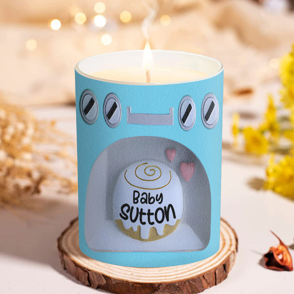 Smells Like You've Got A Bun In The Oven - Pregnancy gift for wife - Personalized Candle With Wooden Lid