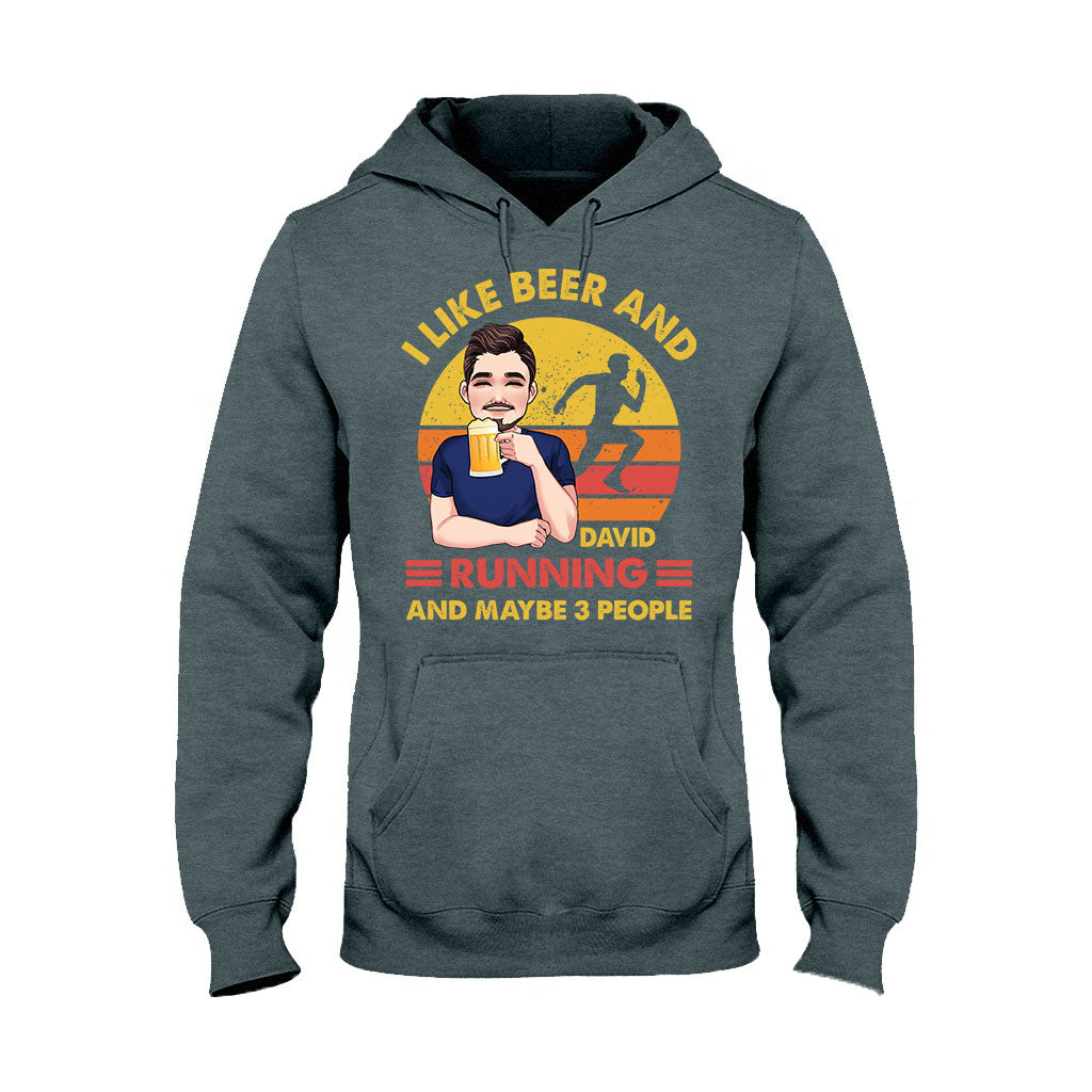 I Like Beer And Running - Personalized Running T-shirt and Hoodie