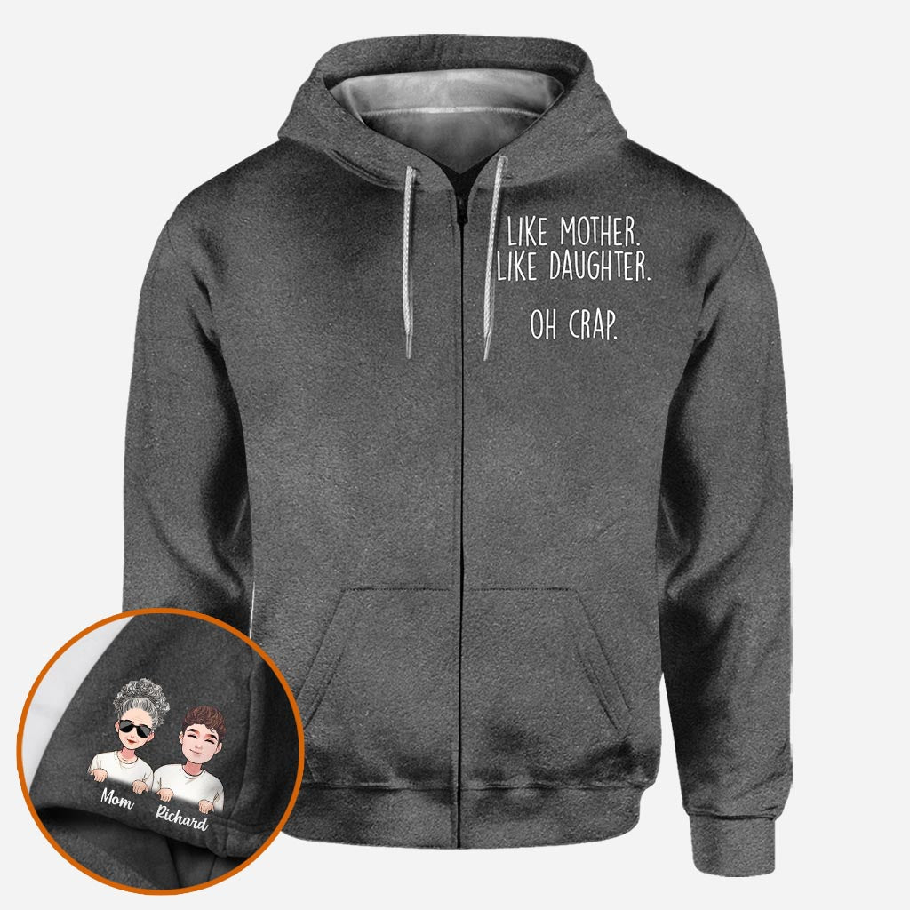 Wie die Mutter, so die Tochter – Geschenk für Mama, Tochter, Sohn, Kleinkind – Kind (2–16 Jahre) – Personalisiertes T-Shirt mit Rundum-Print