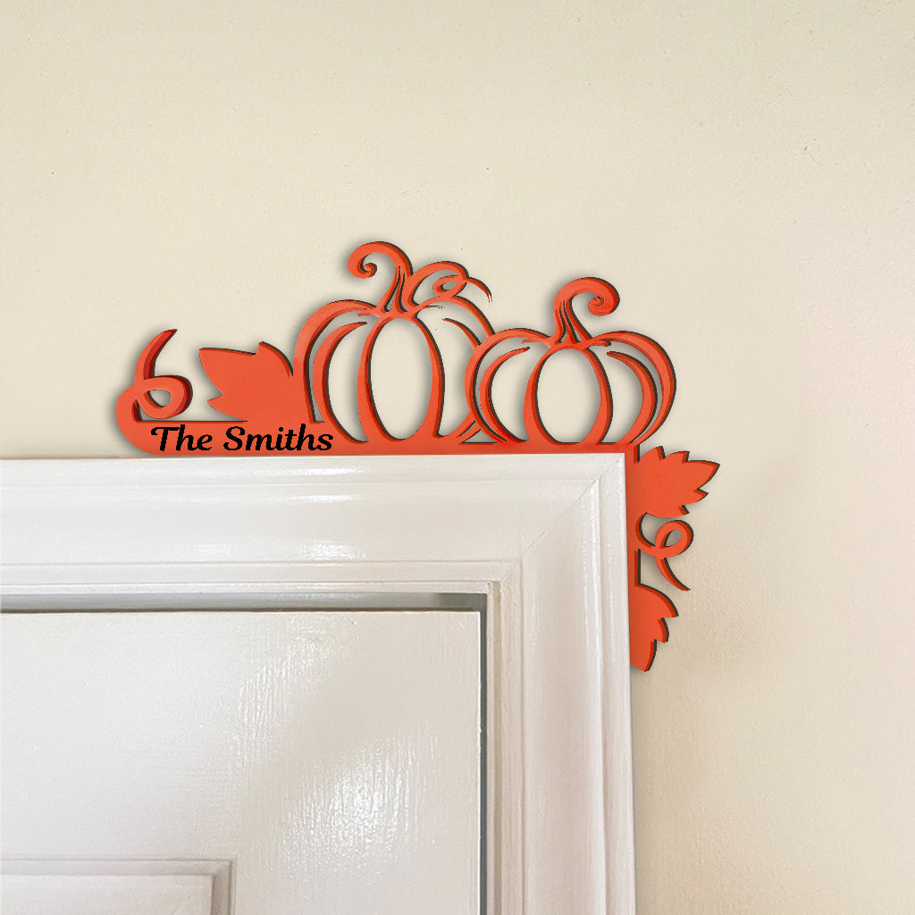 Kürbis für Thanksgiving – Personalisierte Türrahmendekoration für Thanksgiving