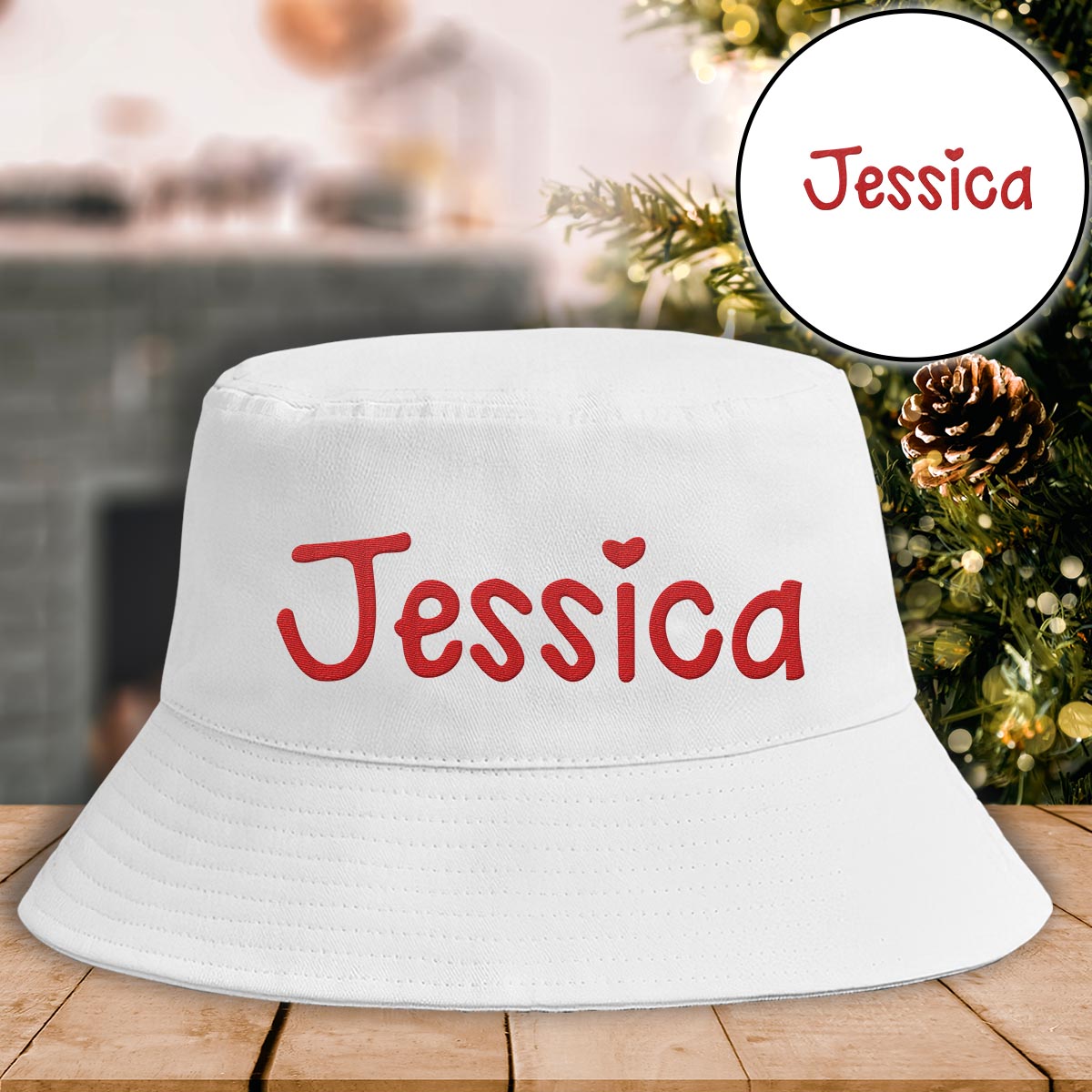Personalisierter Bucket Hat mit Stickerei – individueller Name für die beste Freundin