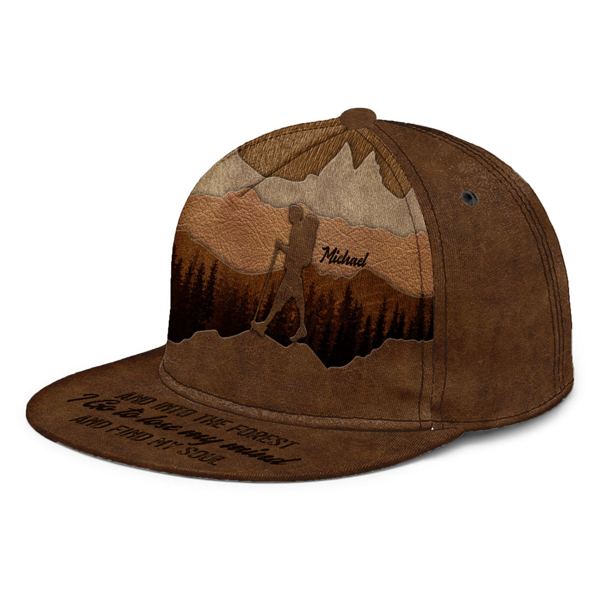 Und hinein in den Wald gehe ich – personalisierte Wander-Snapback-Jacke
