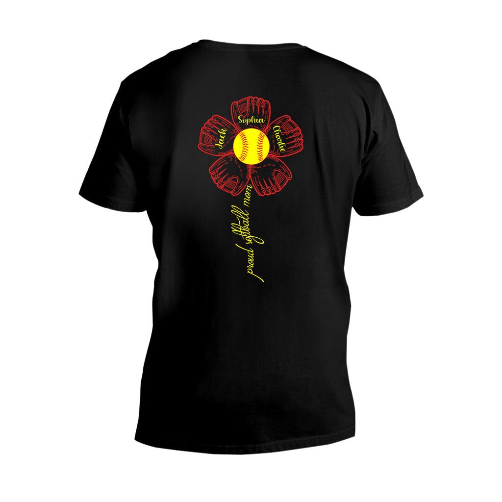 Proud Softball Mom Grandma Aunt - Personalized Softball T-shirt and Hoodie