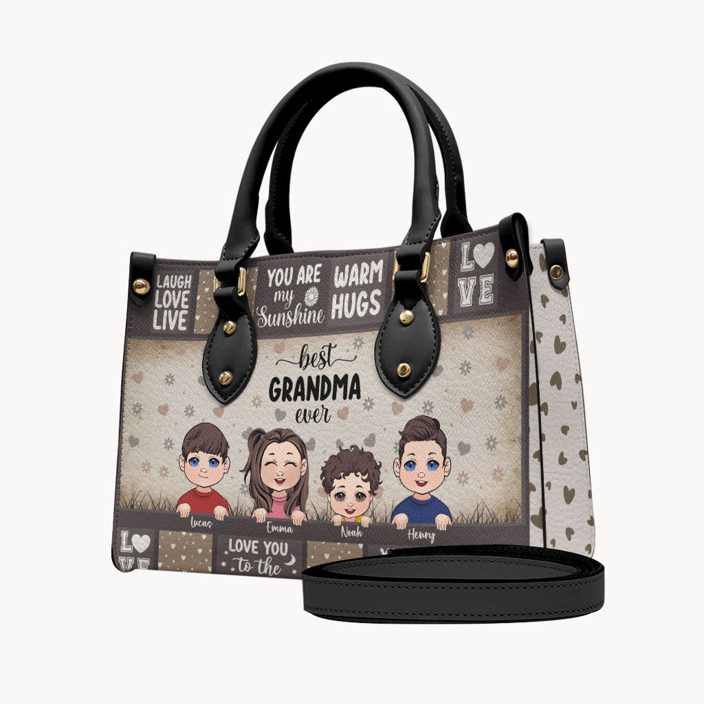 Beste Oma/Mama aller Zeiten – Geschenk für Oma – Personalisierte Lederhandtasche