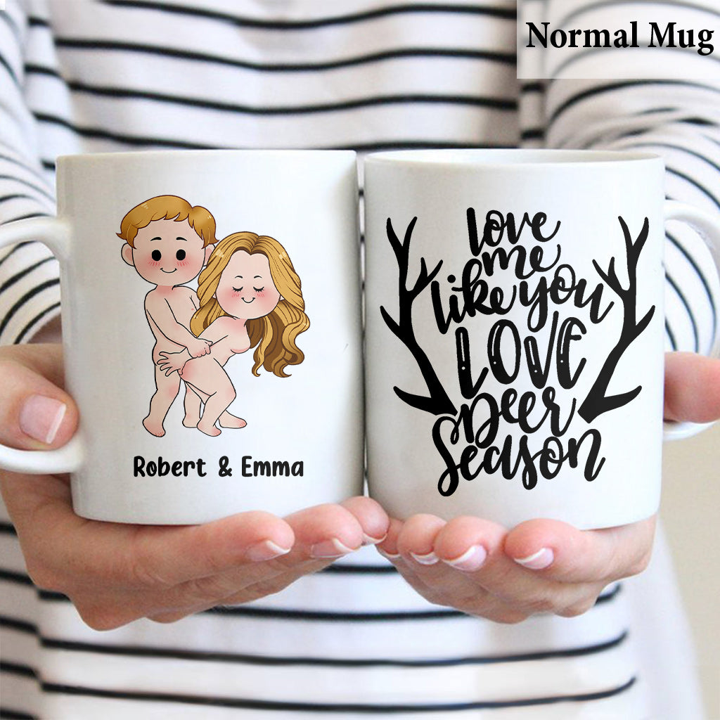 Liebe mich, wie du die Jagdsaison liebst – personalisierter Jagdbecher