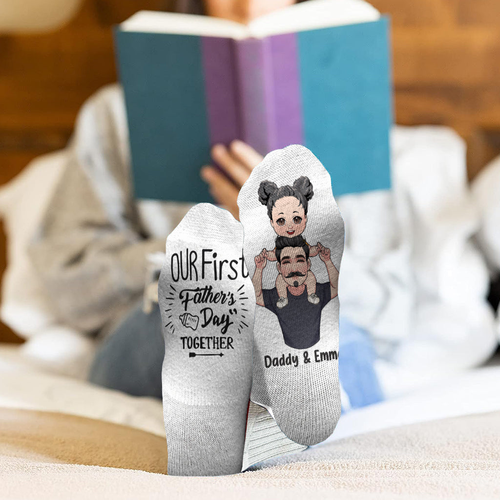 Our First Father's Day Together - Personalized Father Socks