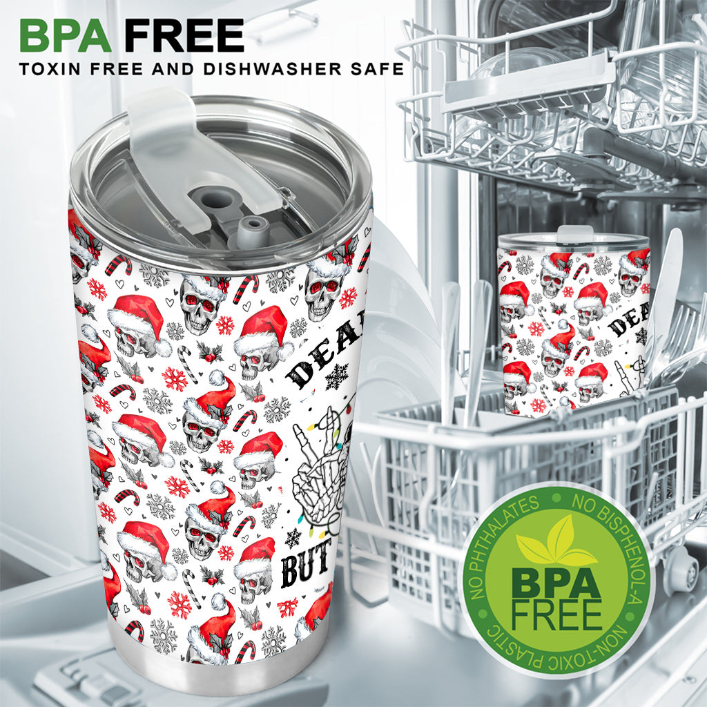 Innerlich tot, aber super drauf – personalisierter Totenkopf-Trinkbecher