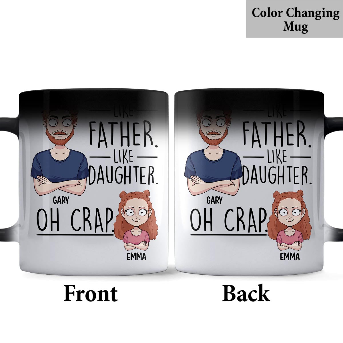 Wie der Vater, so die Tochter, so der Sohn – Geschenk für Papa, Mama, Sohn, Tochter – Personalisierte Tasse