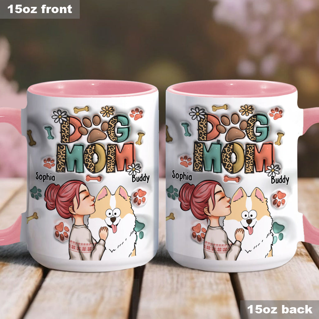 Dog Mom Cat Mom Inflated - Gift for dog lovers, cat lover - Personalized Accent Mug
