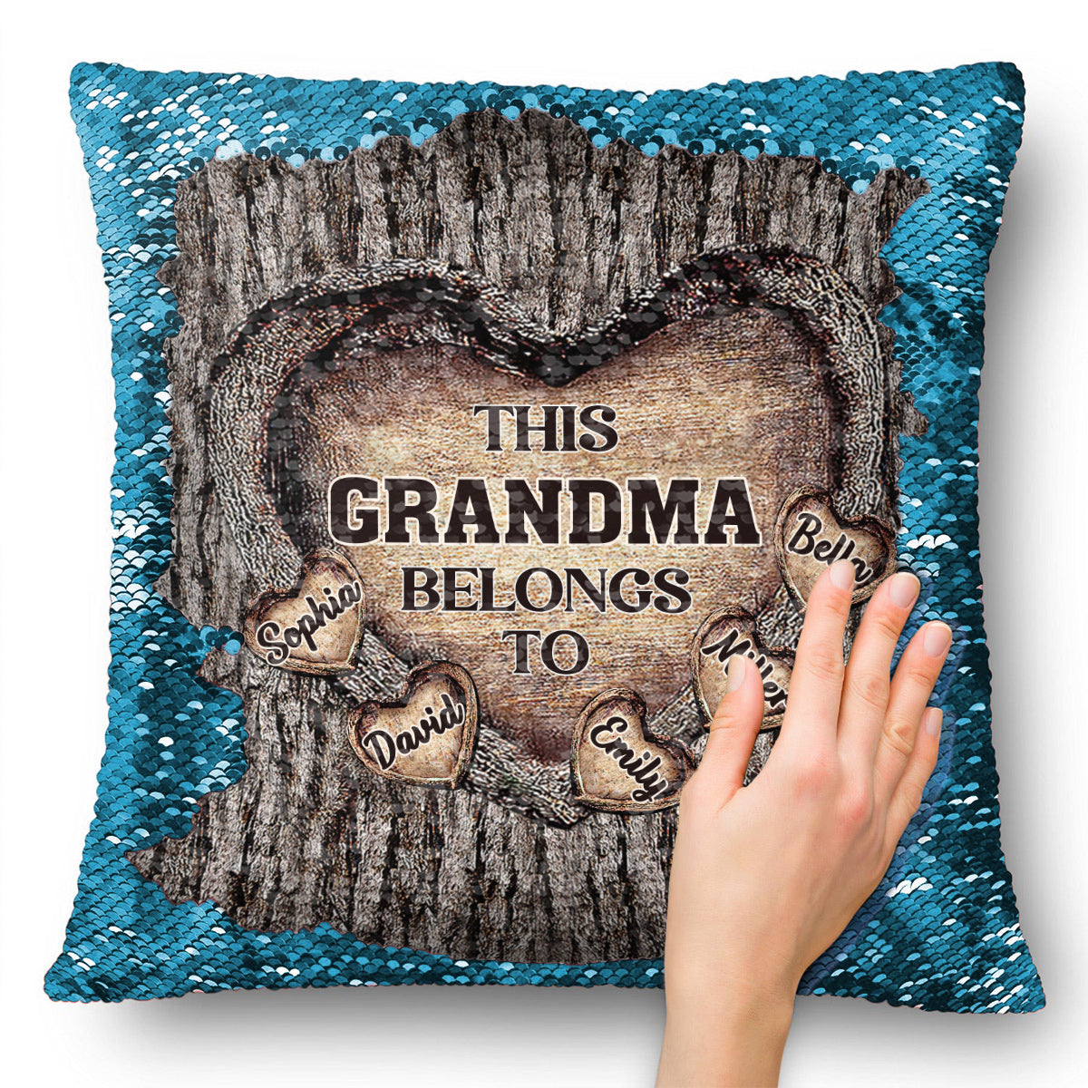 Dieses Geschenk für Oma - Personalisierter Pailletten-Kissenbezug