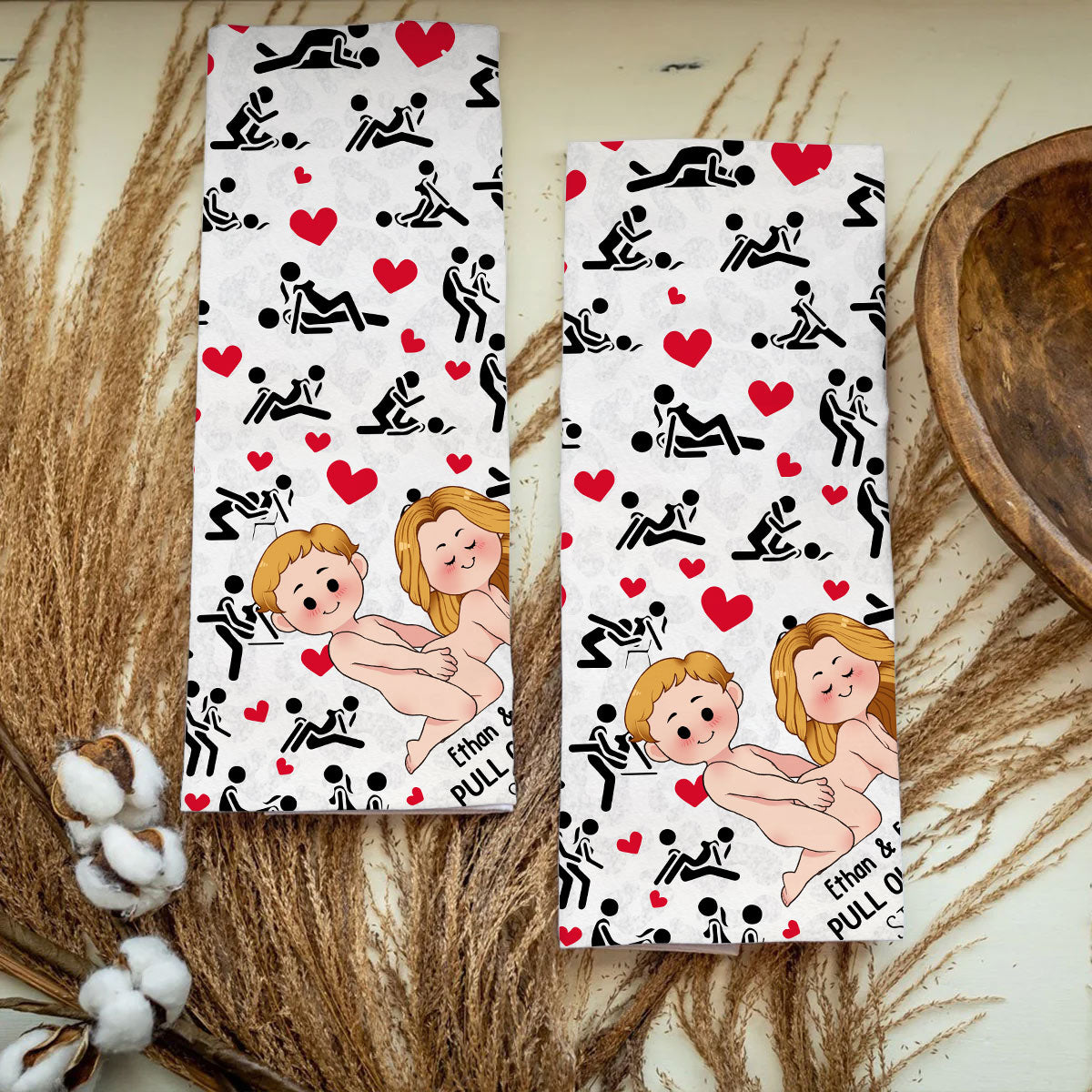 Ausziehbares Spiel – Personalisiertes Golfhandtuch für Paare