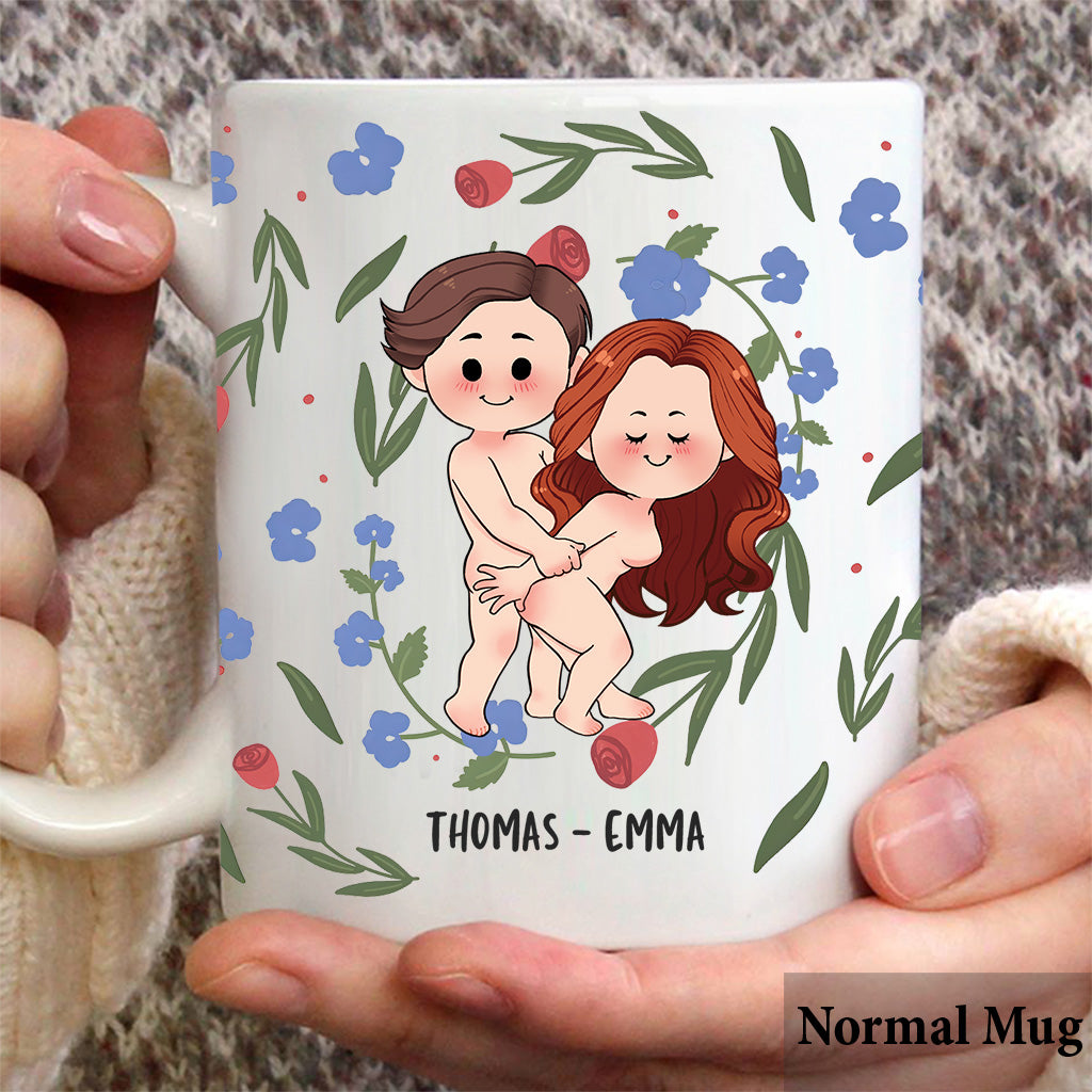 Rosen sind rot, Veilchen sind blau – Personalisierte Tasse für Paare