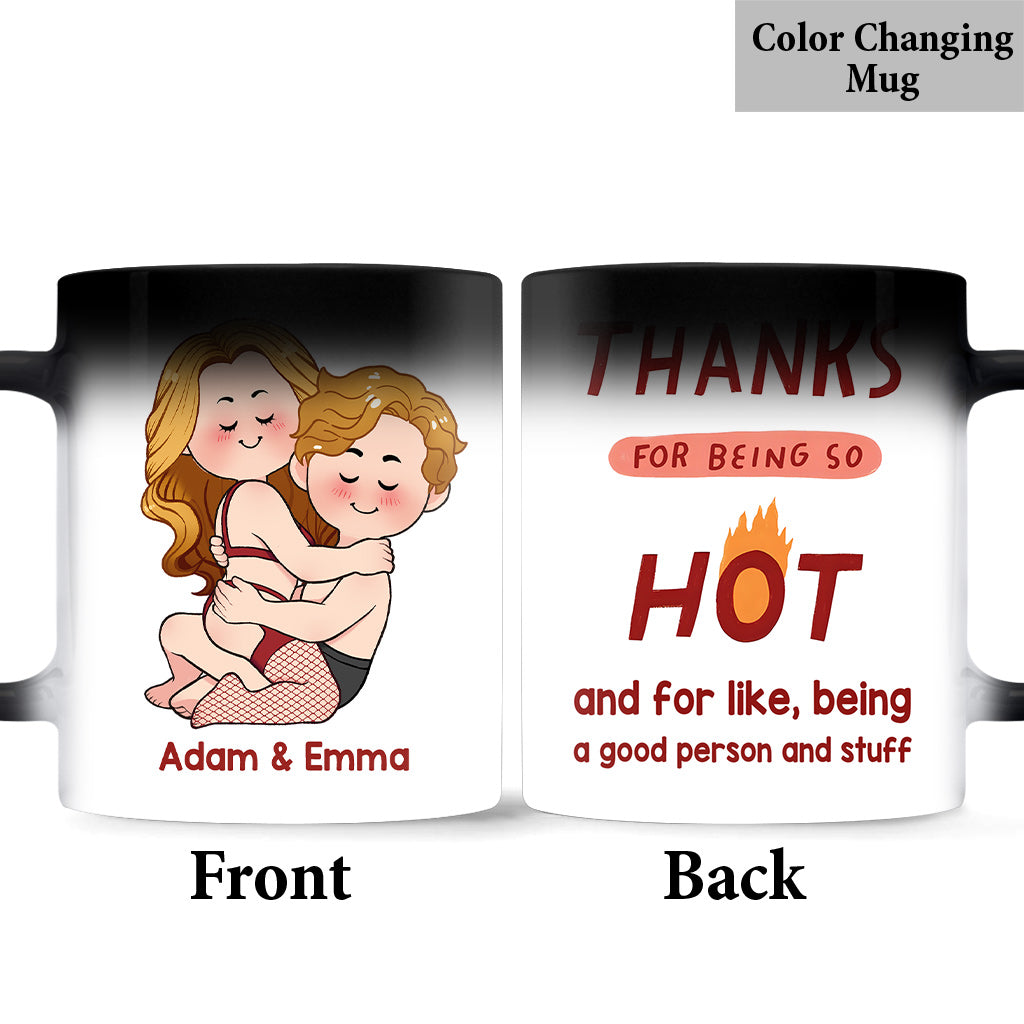Danke, dass ihr so ​​heiß seid – personalisierte Tasse für Paare