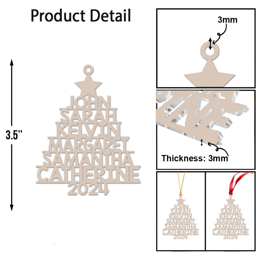 Weihnachtsbaum mit individuellem Namen – personalisierter Schmuck