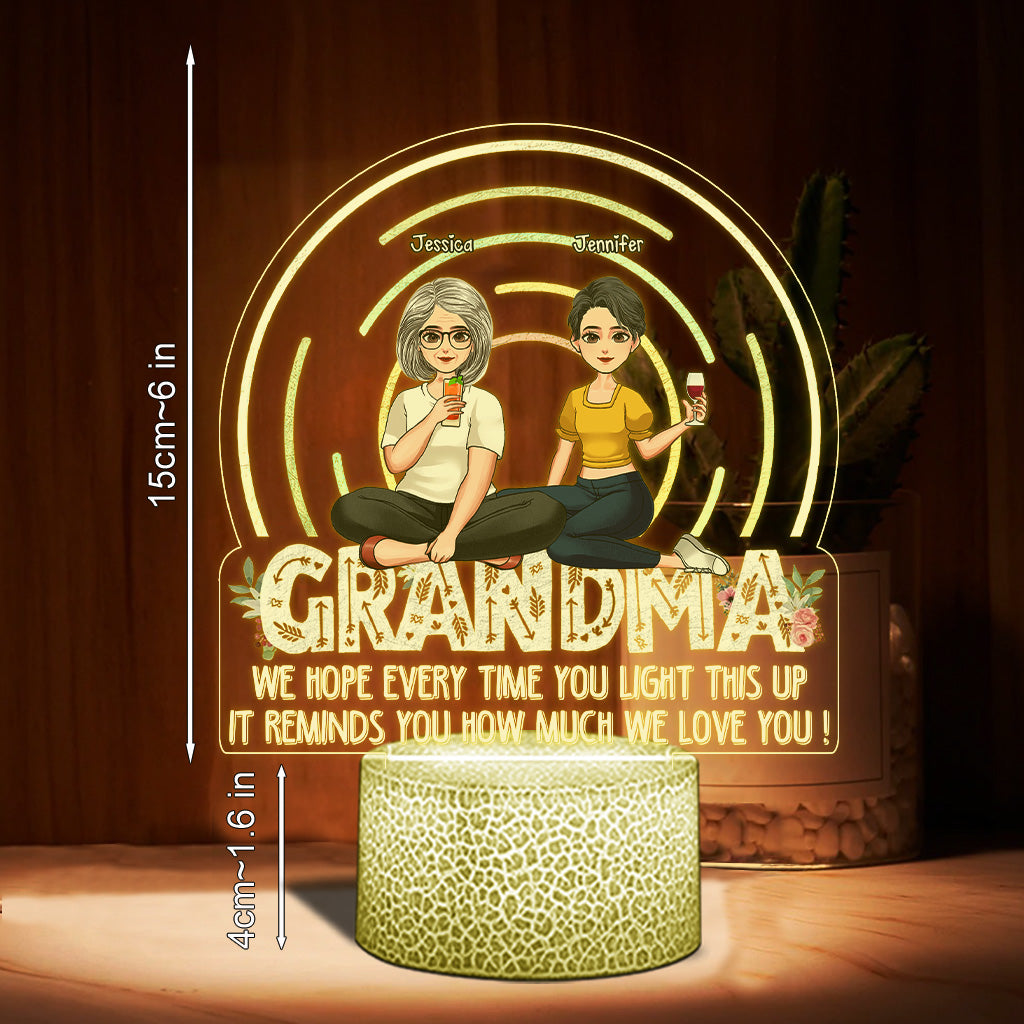 Wir hoffen, dass Sie jedes Mal Freude daran haben, wenn Sie die Lampe anzünden – Geschenk für Mama, Oma – Personalisierte, geformte Lampenfassung