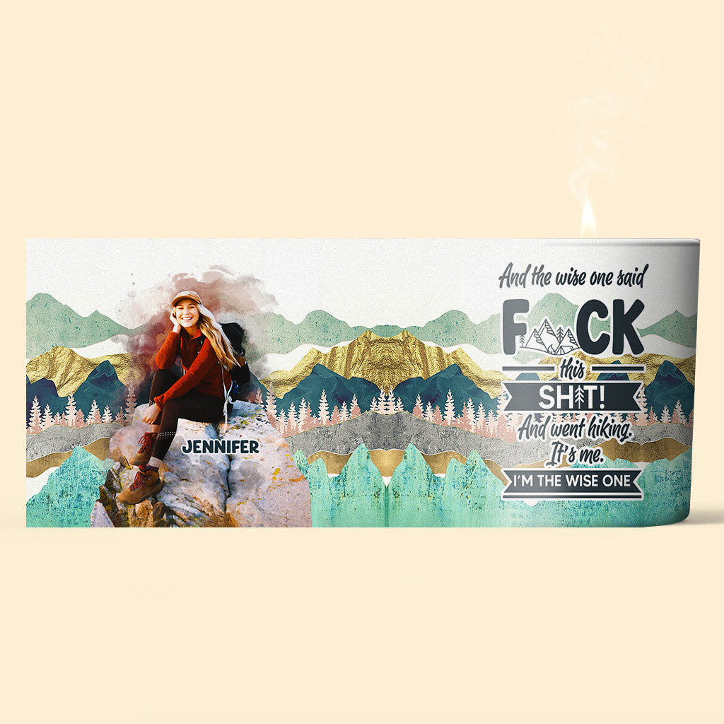 Und der Weise sprach – Personalisierte Wanderkerze mit Holzdeckel