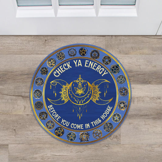 Check Your Energy - Witch Shaped Doormat