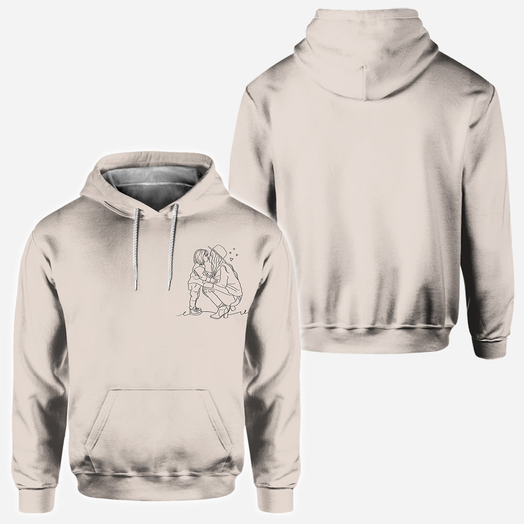 Strichzeichnung - Personalisiertes Stiefmutter-T-Shirt