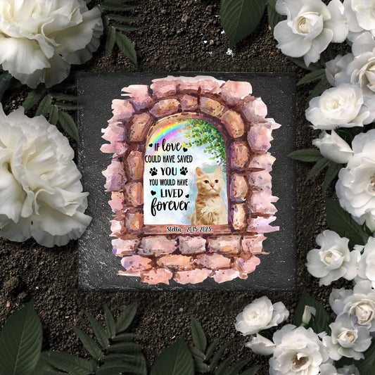 Nicht mehr an meiner Seite – Personalisierter quadratischer Stein in Hundeform