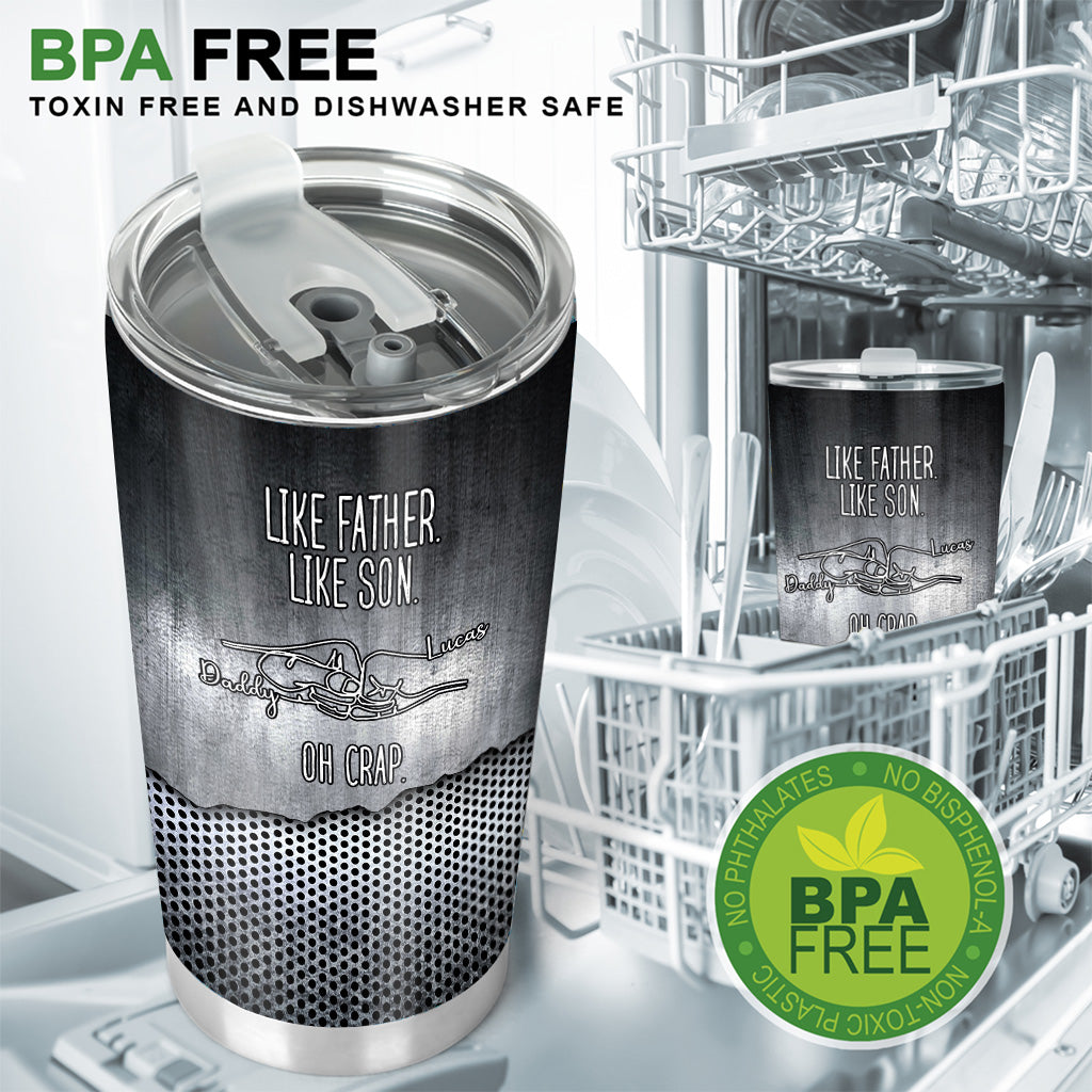 Wie der Vater, so die Tochter – Geschenk für Papa, Sohn, Tochter – Personalisierter Trinkbecher