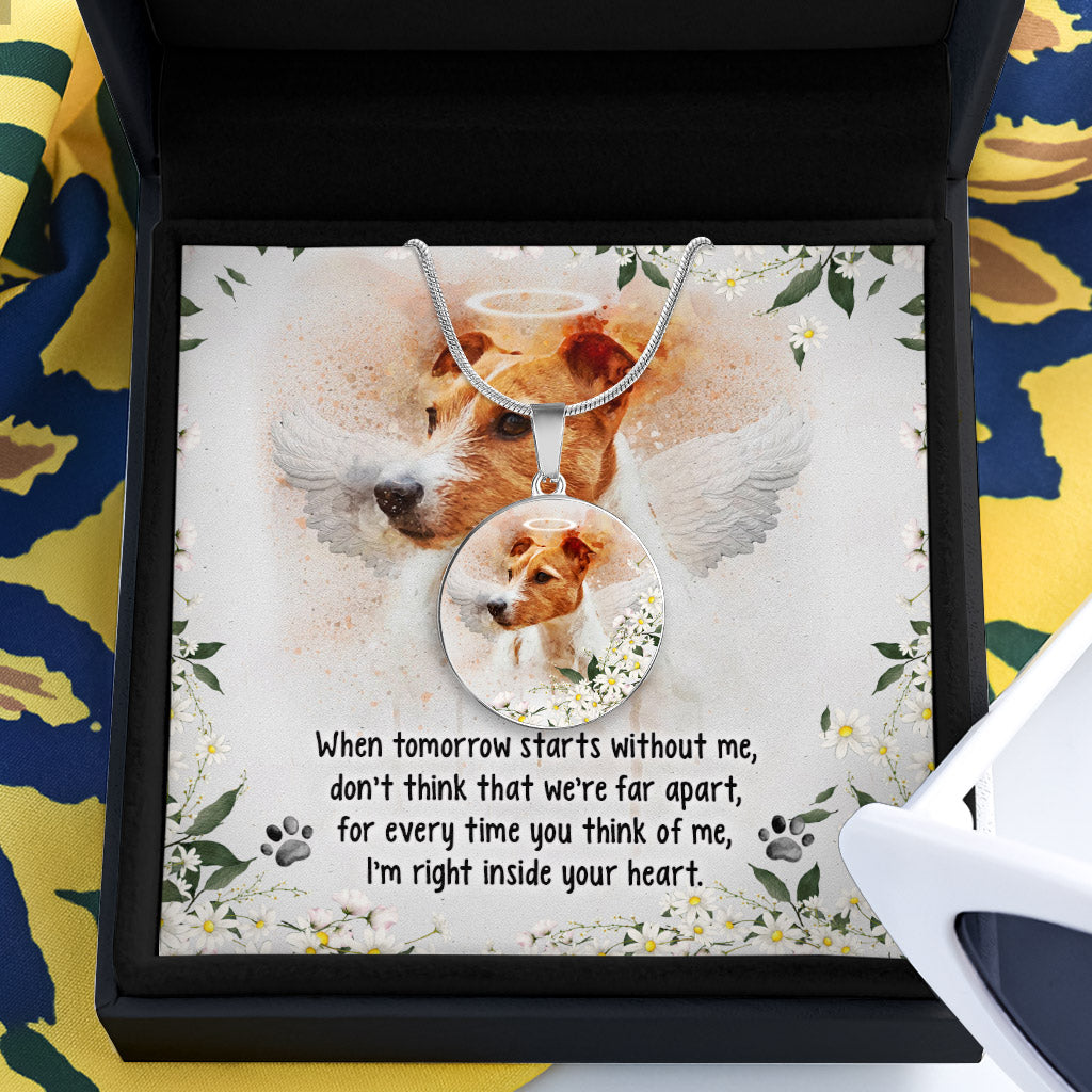 Wenn der morgige Tag ohne mich beginnt – Verlust eines Haustieres (Hund oder Katze) – Geschenk für Hundeliebhaber, die eine Katze oder einen Hund verloren haben – Personalisierte runde Anhängerkette