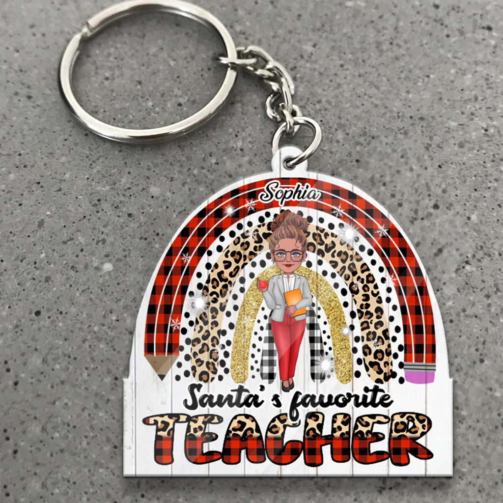 Santa's Favorite Teacher - Personalized Teacher Keychain