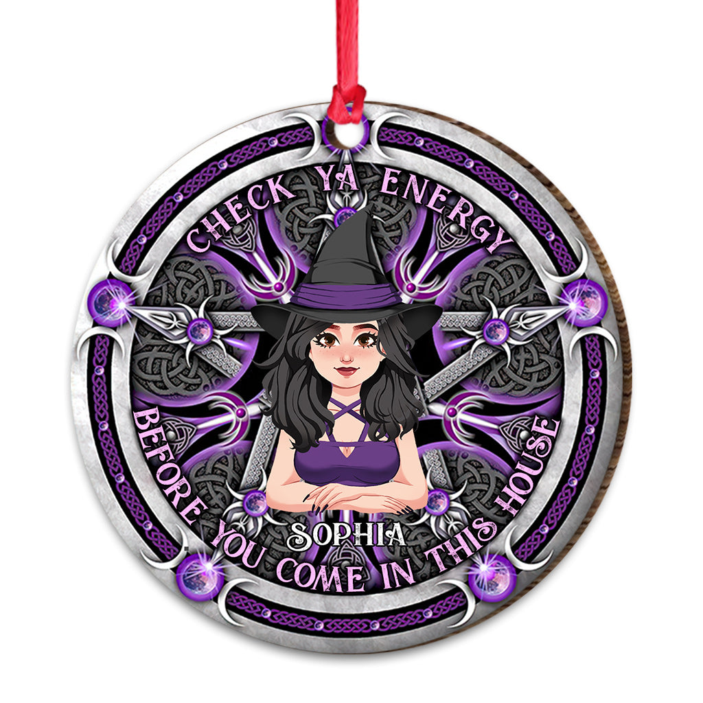 Check Ya Energy - Personalized Witch Ornament