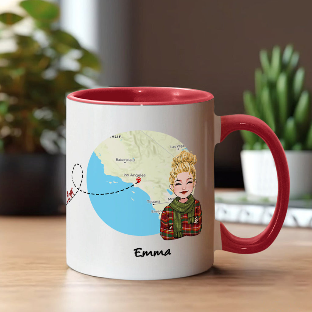 Ich wünschte, du würdest nebenan wohnen – Personalisierte Tasse mit dem Aufdruck „Beste Freundin“