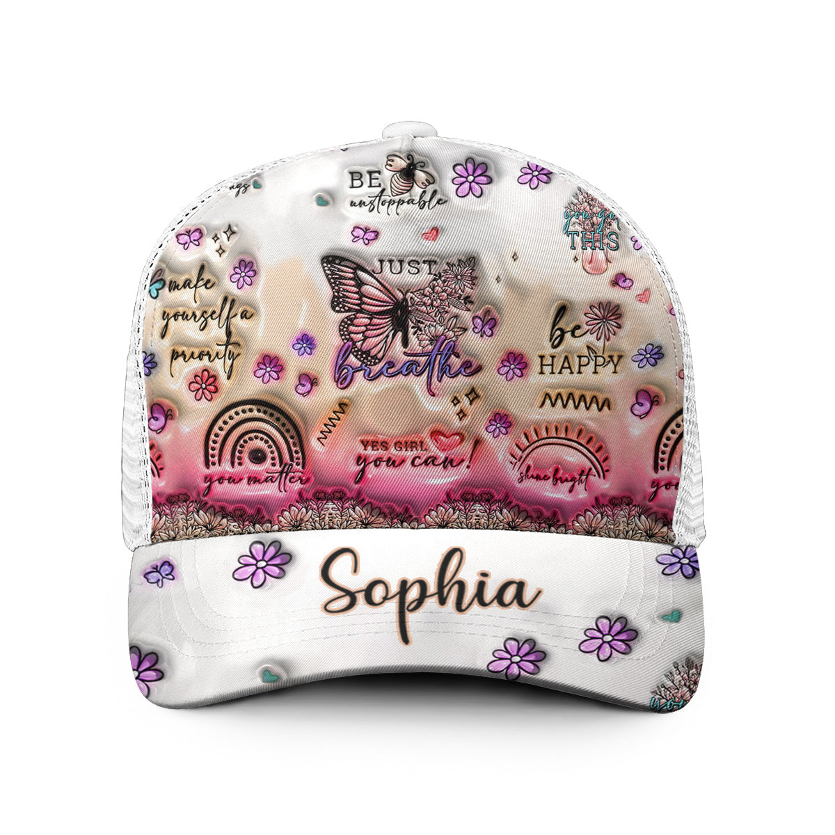 Positive Affirmationen Schmetterling - Personalisierte Schmetterlings-Truckerkappe