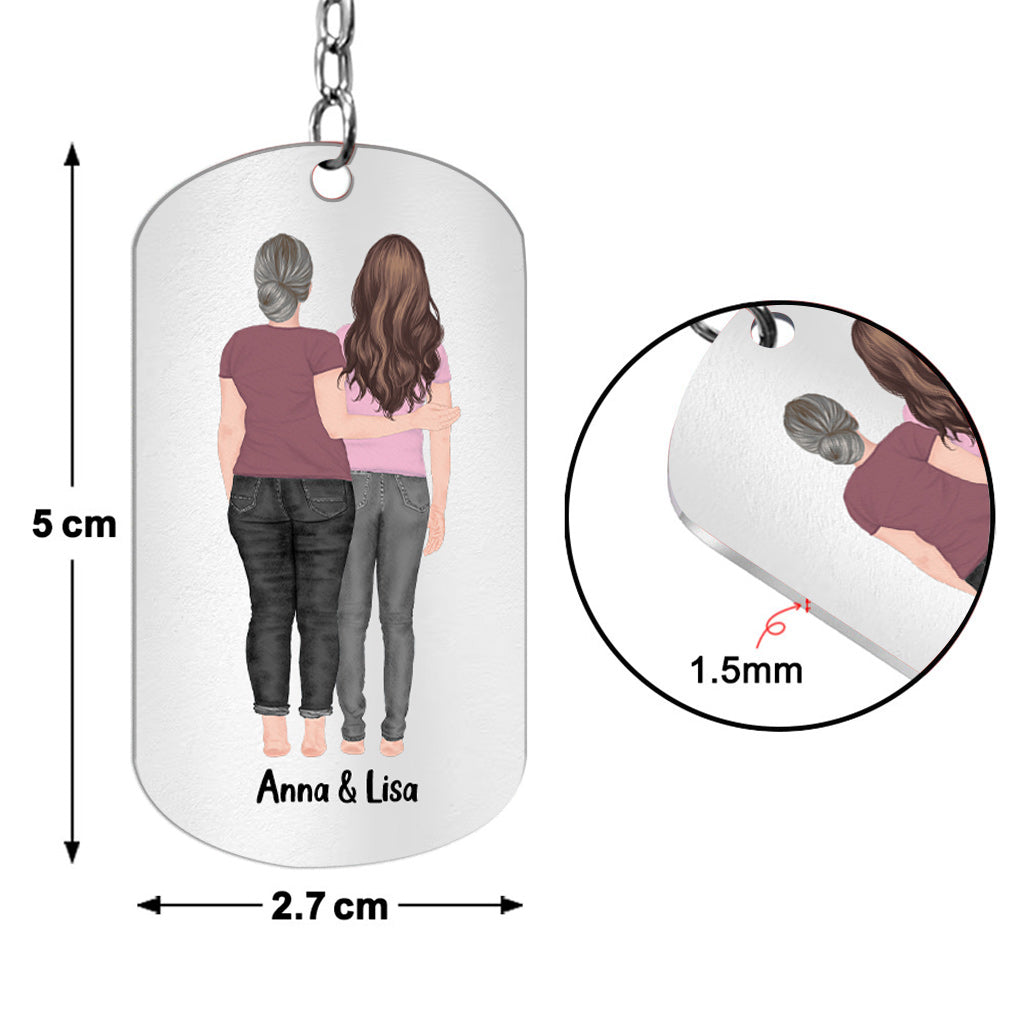 Die wahre Definition einer Mutter – Geschenk für Stiefmütter – Personalisierter Edelstahl-Schlüsselanhänger