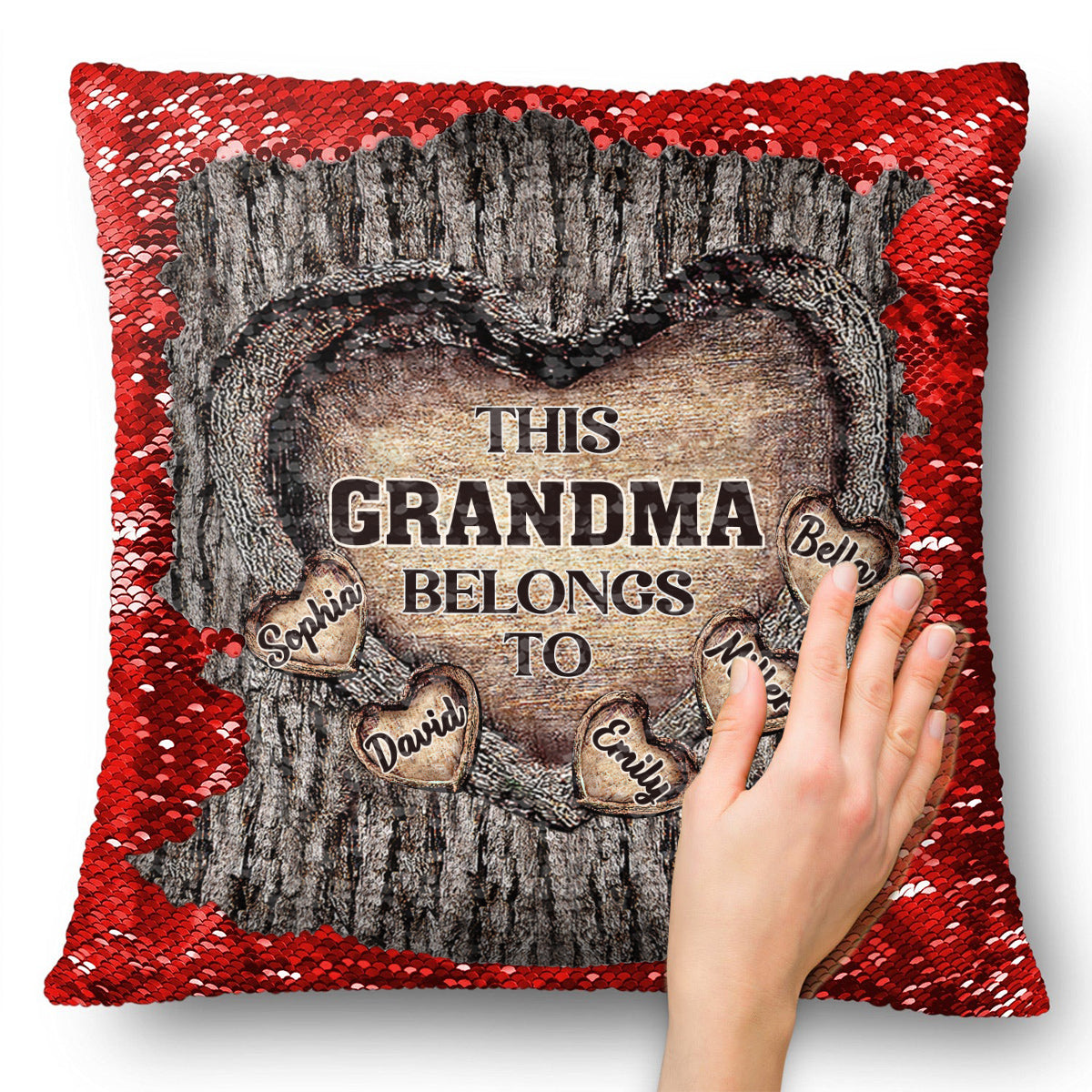 Dieses Geschenk für Oma - Personalisierter Pailletten-Kissenbezug
