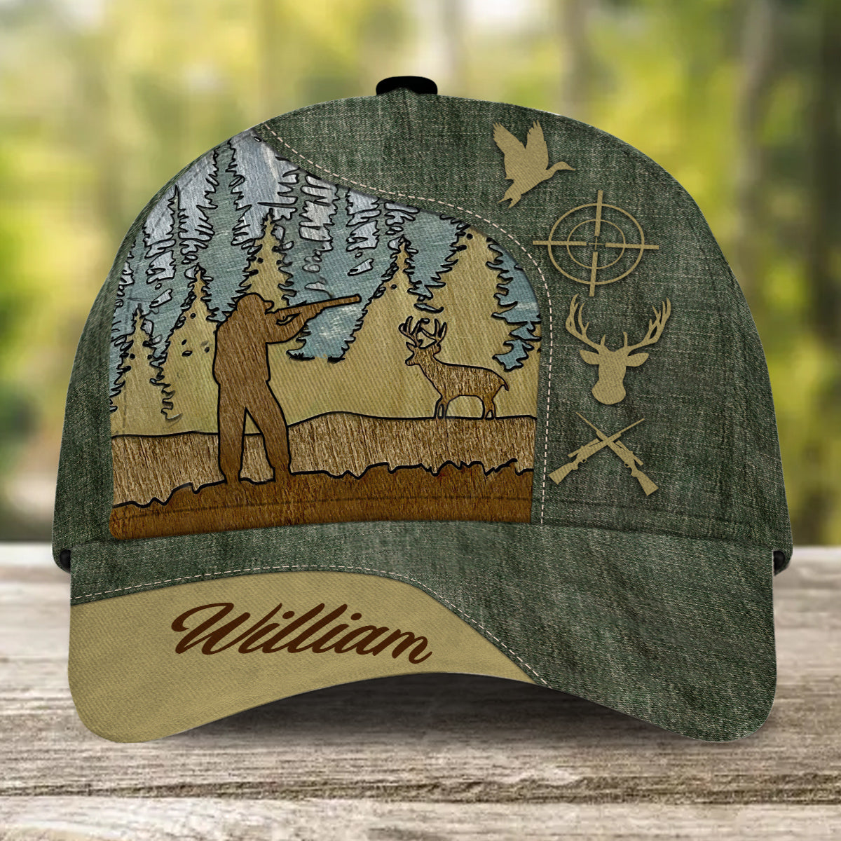 Waldlandschaft - Personalisierte Jagd-Klassiker-Kappe
