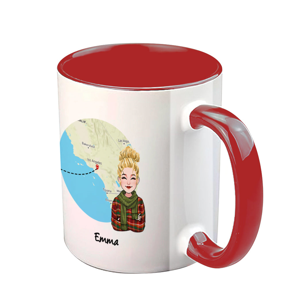 Ich wünschte, du würdest nebenan wohnen – Personalisierte Tasse mit dem Aufdruck „Beste Freundin“