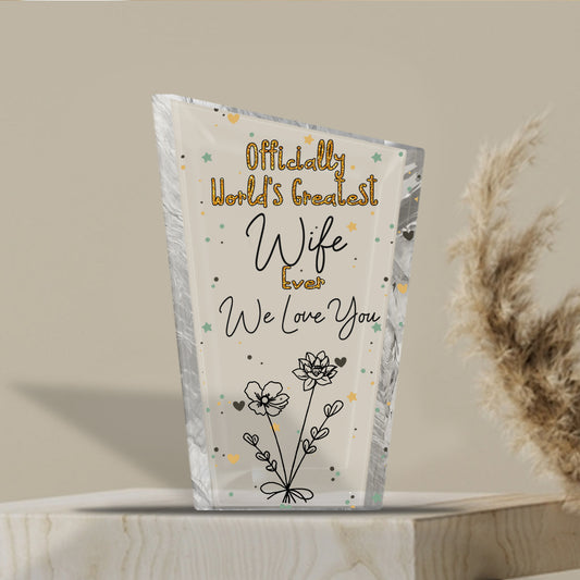 Offiziell die beste Mama der Welt – Geschenk für Mama, Oma, Ehefrau, Papa, Opa, Ehemann – Personalisierte Acrylplakette in individueller Form