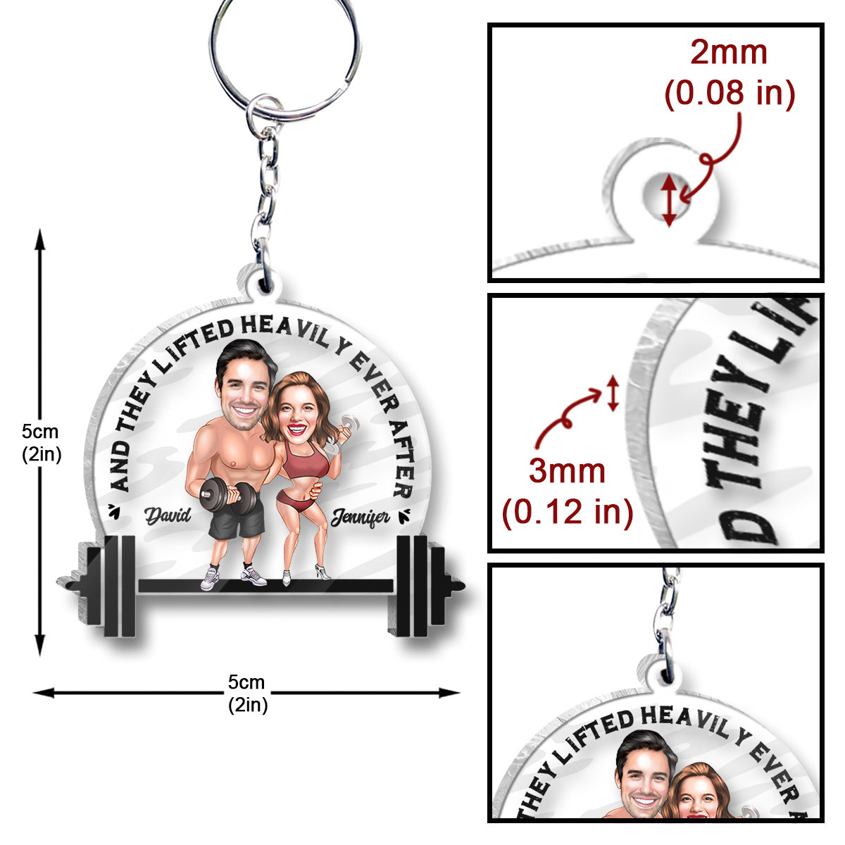 They Lifted Heavily Ever After - Personalized Fitness Keychain