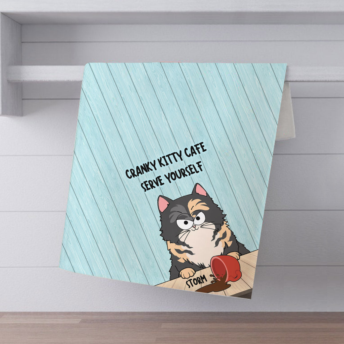 Cranky Kitty Café – Geschenk für Katzenliebhaber – Personalisiertes Handtuch