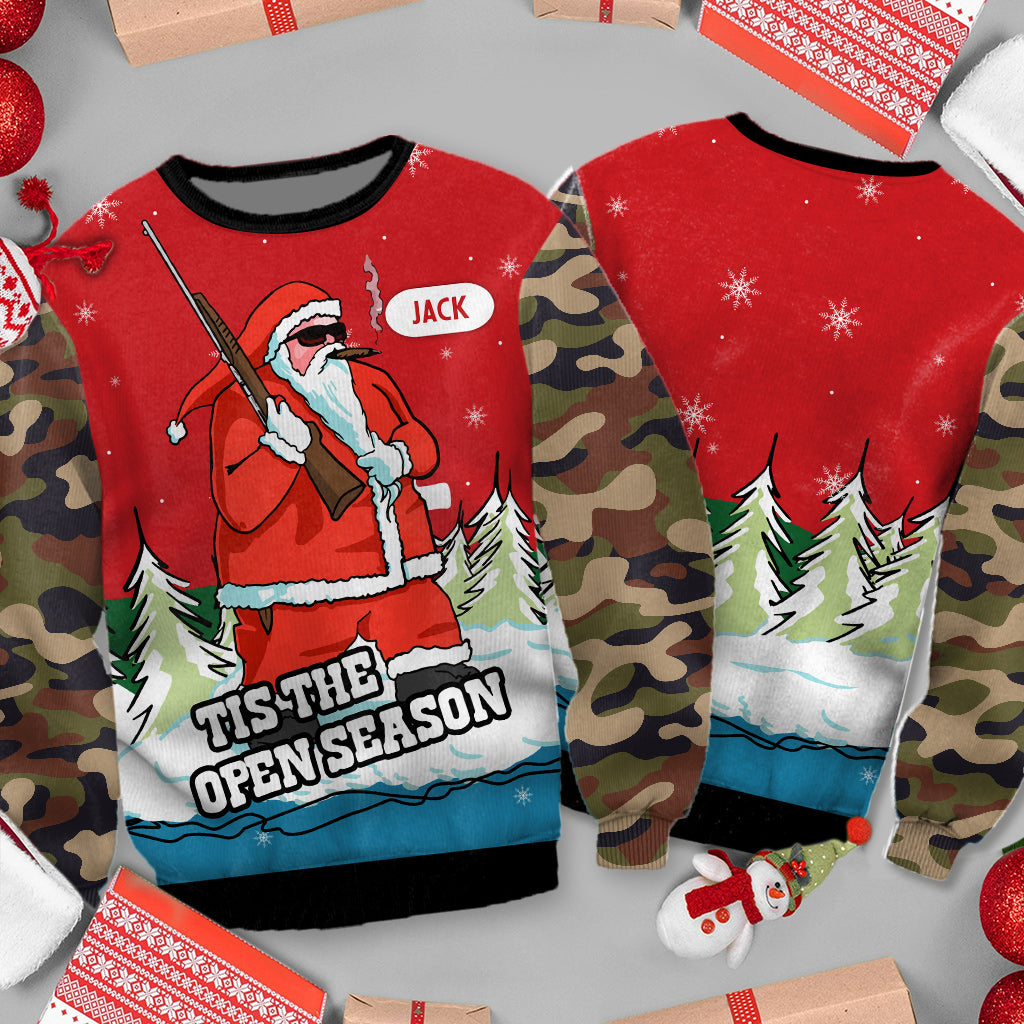 Alles, was ich mir zu Weihnachten wünsche, ist mehr Zeit zum Jagen – personalisierter Jagd-Pullover