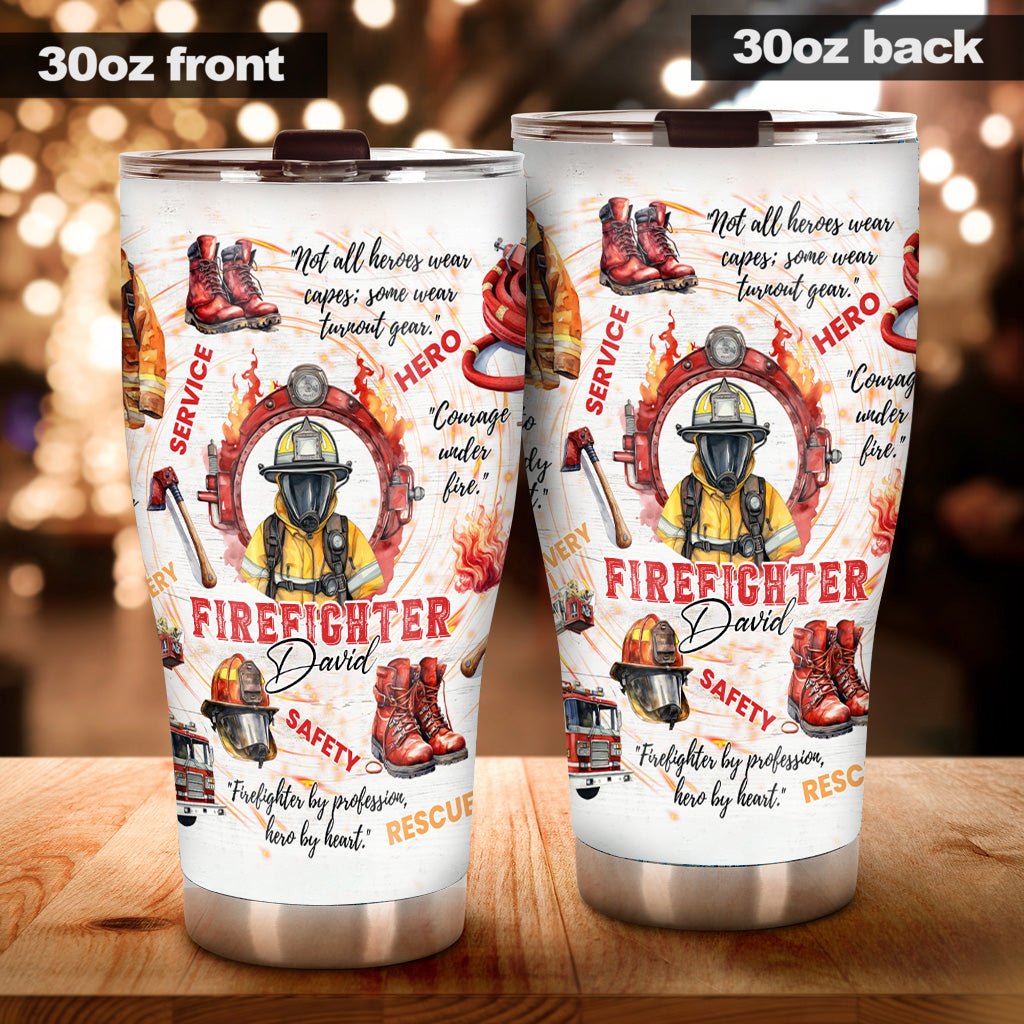 Courage Under Fire - Personalized Firefighter Tumbler
