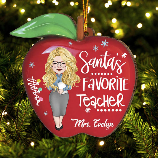Weihnachtsmanns Lieblingslehrer – Personalisierter Lehrer-Weihnachtsbaumschmuck
