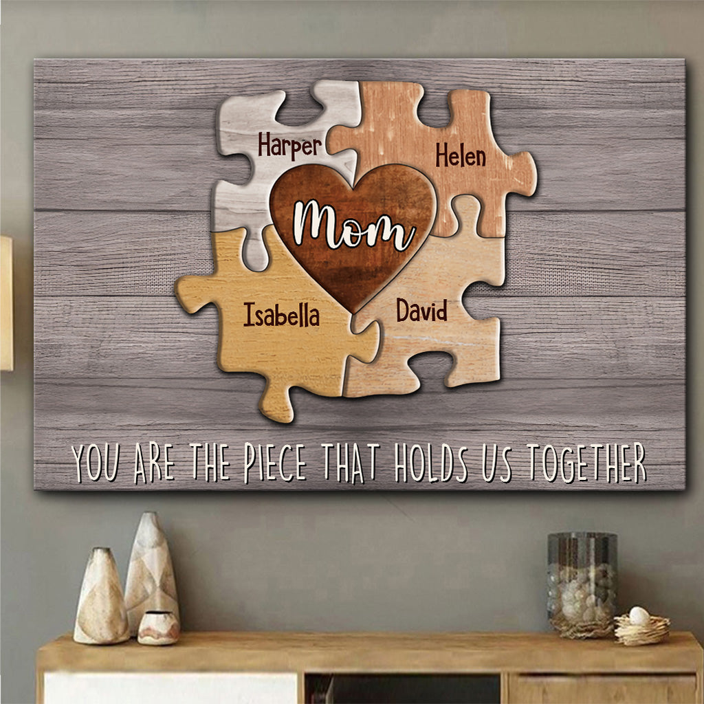 Du bist das, was uns zusammenhält – Personalisierte Leinwand und Poster für Mütter