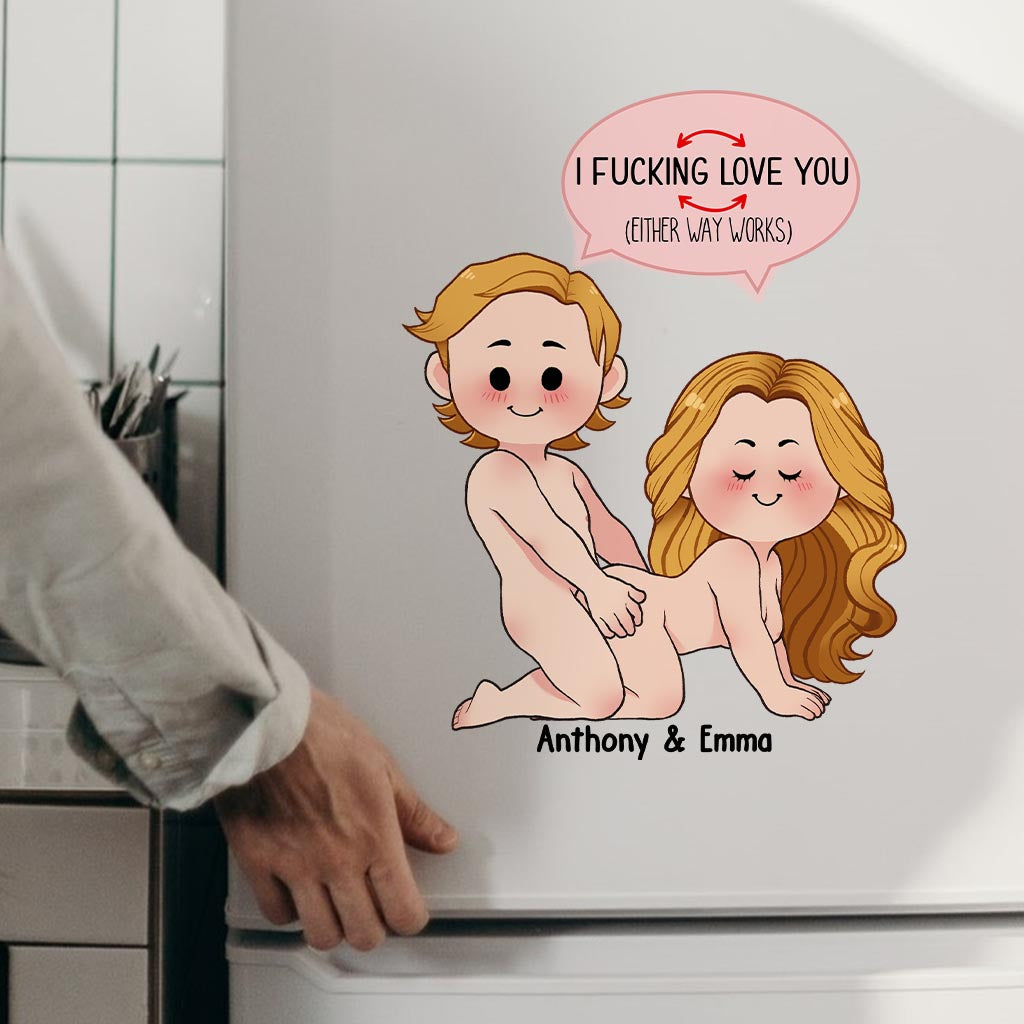 Ich liebe dich – Personalisierter Aufkleber für Paare (gestanzt)